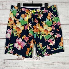 Polo Ralph Lauren Board Shorts Mens 34 x 9 Multicolor Floral Stretch Swim Beach