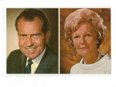 VTG Mr. & Mrs. President Richard M Nixon Couple Head Shot Picture Postcard Pat