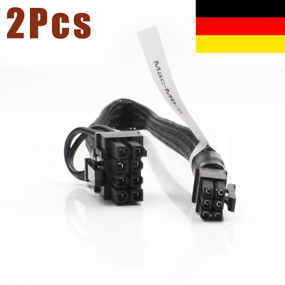 2Pcs Mini 6pin to 8pin Power Cable PCIe Mac Pro Graphicscard Grafikkartenkabel