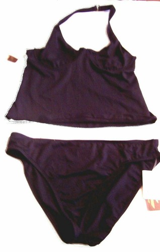 Swim Systems Black Underwire Halter Tankini A680 M Top/ A228 XL Bot NWT$116