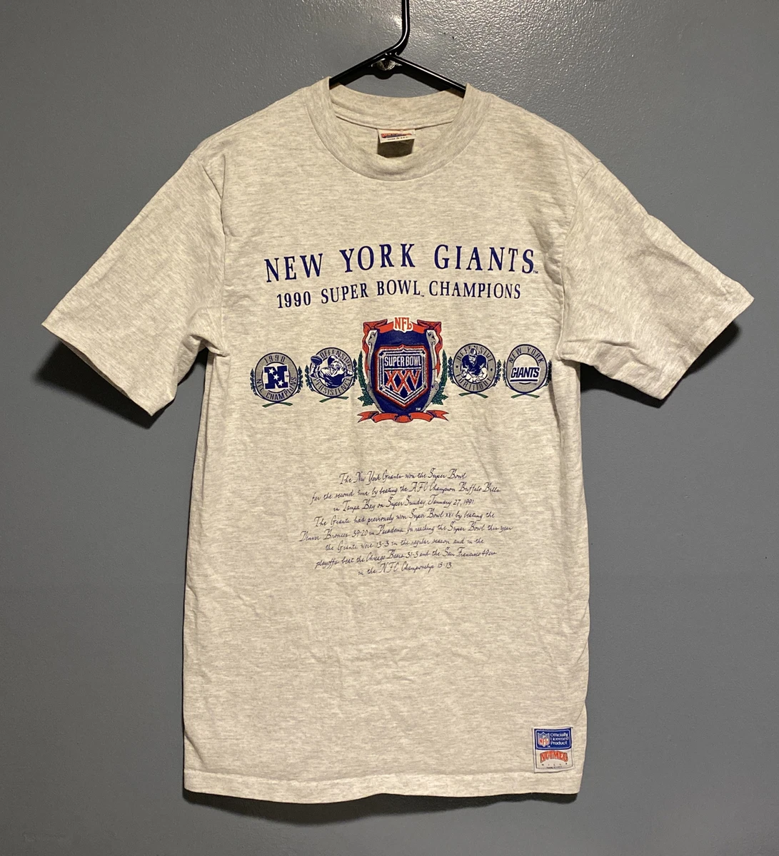 Vintage New York Giants 1990 Super Bowl Champions Nutmeg T-Shirt Sz L NFL Vintage New York Giants 1990 Super Bowl Champions Nutmeg T-Shirt Sz L NFL