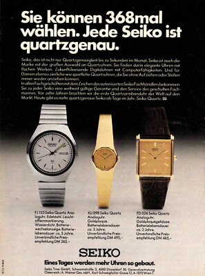 3w8839/ Dekorative Reklame von 1984   SEIKO   Eines Tages werden mehr Uhren so g