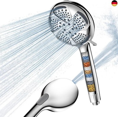 FEELSO Duschkopf mit Filter und 1,5M Schlauch Gegen Chlor Schwermetall,