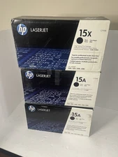 HP 15X (C7115X) Black Toner Cartridge Lot Of 3 Genuine OEM Read
