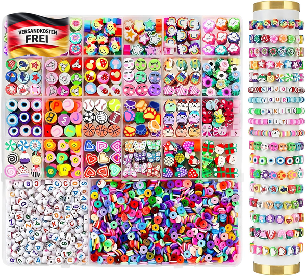 2300Pcs Perlen FüR ArmbäNder, Perlen Zum AuffäDeln, ArmbäNder Selber Machen Kind-image