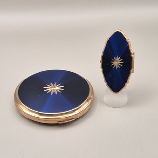 Vintage Stratton England Vintage Powder Mirror Lipstick Compact Set ACT#8608