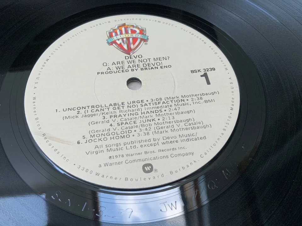 Devo Q: Are We Not Men? A: We Are Devo! signed Autographed US 1st press Vinyl LP - Image 3 of 4