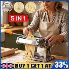5-IN-1 STAINLESS STEEL PASTA LASAGNE SPAGHETTI TAGLIATELLE RAVIOLI MAKER MACHINE