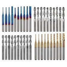 Genmitsu 40PCS CNC Router End Mill Bits 1/8" Shank Carbide 2 Flute Set
