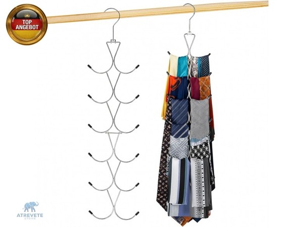 2 Packung Schalhalter Mit 12 Haken, Faltbarer Krawattenhalter Mit-image