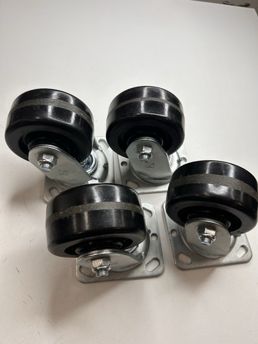 Heavy Duty 4” x 2” Swivel Plate Casters Set of 4 Phenolic Wheels