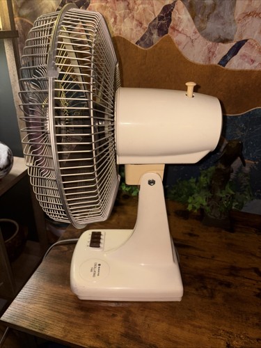 Vintage Sanyo oszillierender Tischventilator EF-9SP 3 Geschwindigkeiten weiß Retro Japan/GETESTET/FUNKTIONIERT - Bild 4 von 11