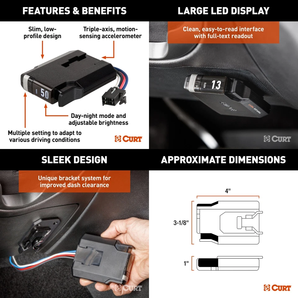 CURT Triflex Next Trailer Brake Controller & Vehicle Wiring Harness 51146 51530 Foto 2 de 4
