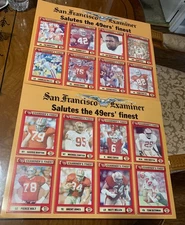 49ers Uncut Sheets Of 8 Cards Montana Rice Only 1 On Net Free Priority Express