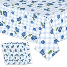 4pcs Blueberry Tablecloth,Rectangular Disposable Table Cover for Dining Room ...