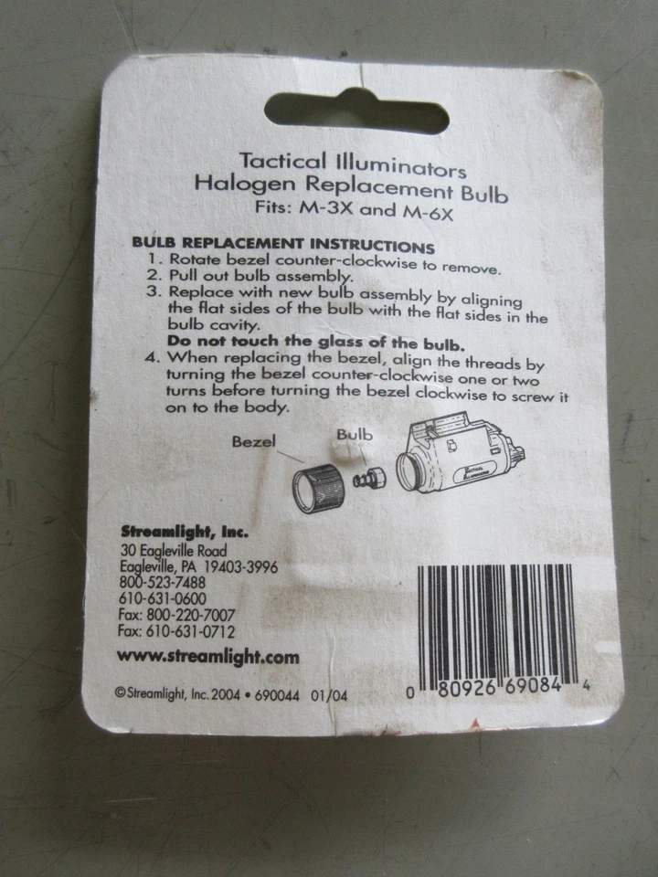 HALOGEN LAMP FOR STREAMLIGHT TACTICAL FLASHLIGHT M-3X M-6X - Image 3 of 3