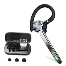 Bluetooth Wireless Bluetooth Earpiece with 500mAh Charging Case Black Headset