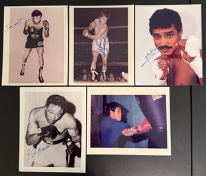 BOXING LATIN LEGENDS Group of FIVE Autographed 8x10 Photos Signed IN-PERSON