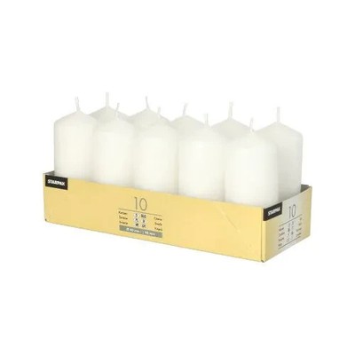 PAPSTAR Stumpenkerzen weiß 40x90mm 9h   Deko Kerzen Advent Weihnachten 10/20/40