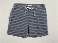 Onia Swim Trunks Men’s Med Gray Striped Shorts 6" Inseam Beach Shorts Outdoors