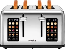 4-slice toaster with touch screen control, 4 wide slots,