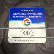 Google Review NFC Tap RFID Card Stickers, Adhesive Back, "We Would Appreciate"