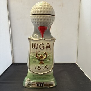 Vintage 1971 Jim Beam WGA 1899 Western Open Golf Ball Top Decanter Bottle