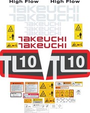 Fits Takeuchi TL10 Decal Kit Skid Steer - 3M VINYL- FREE SHIPPING