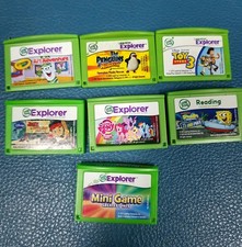Set of 7 LeapFrog Leapster Explorer Educational Learning Cartridges Green