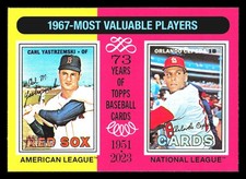 2024 Topps Heritage #192 1967 MVPs (Carl Yastrzemski / Orlando Cepeda)