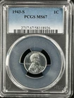 1943-S  1C  Lincoln Wheat One Cent  PCGS MS67  58318926