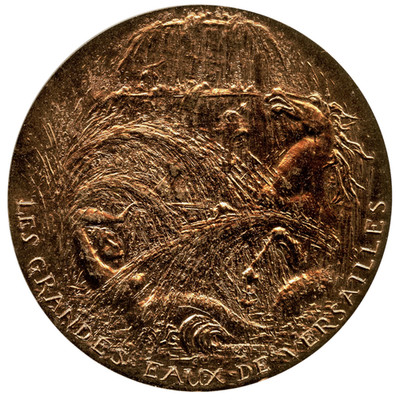 FRANKREICH LES GRANDES EAUX DE VERSAILLES BRONZE KUNSTMEDAILLE VON MOUFLE...