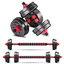 Adjustable Dumbbells Set 20lb 10lb 2 Set of 2 Convertible to Barbell
