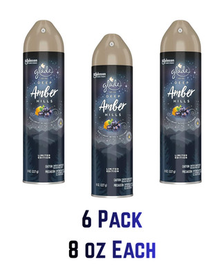 Glade DEEP AMBER HILLS Air Freshener Room Spray 8 oz Eliminate Odors