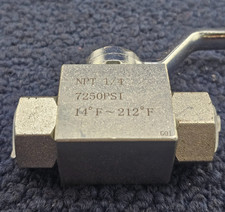 (QTY 2) 1/4" NPT 2-Way High Pressure Hydraulic Ball Valve 7250 PSI