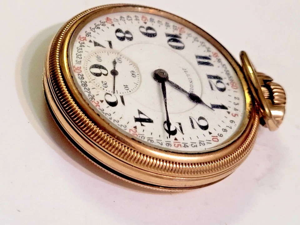Vintage 1923 Illinois Bunn Special RR Pocket Watch 16s 21 Jewels Gold Filled - Image 2 of 4