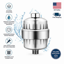 Shower Filter 20-Stage for Hard Water Shower Head 1 Replaceable Cartridge G1/2