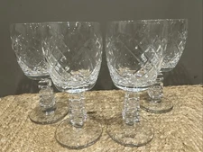 Libby Rock Sharpe Wine Glass Water Goblet Set 4 Art Deco
