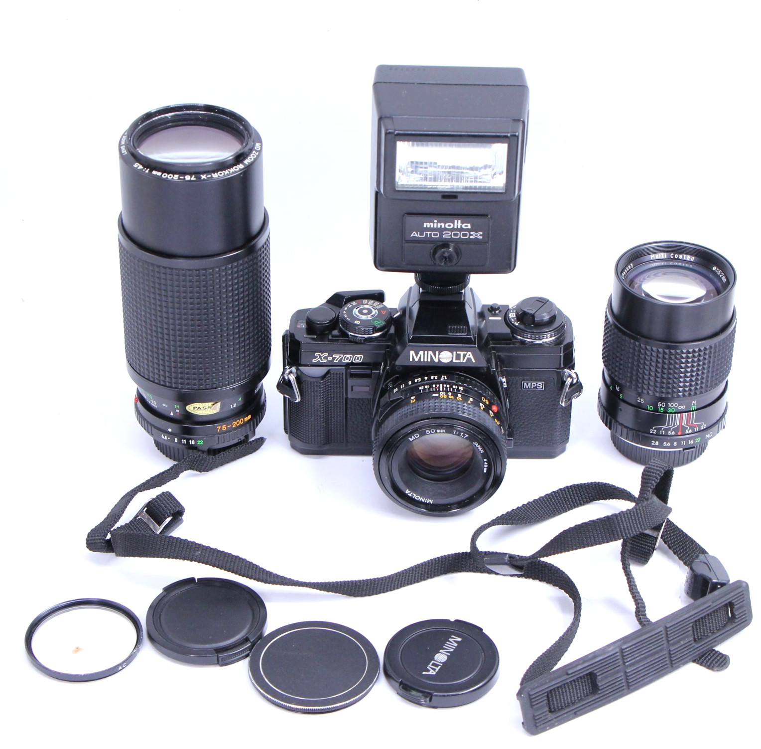 Minolta X-700 Film Camera MD 50mm f1.7 Rokkor-X 75-200mm 135