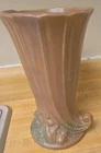 Nelson McCoy Cornucopia Vase, 8", Brown & Green, Vintage