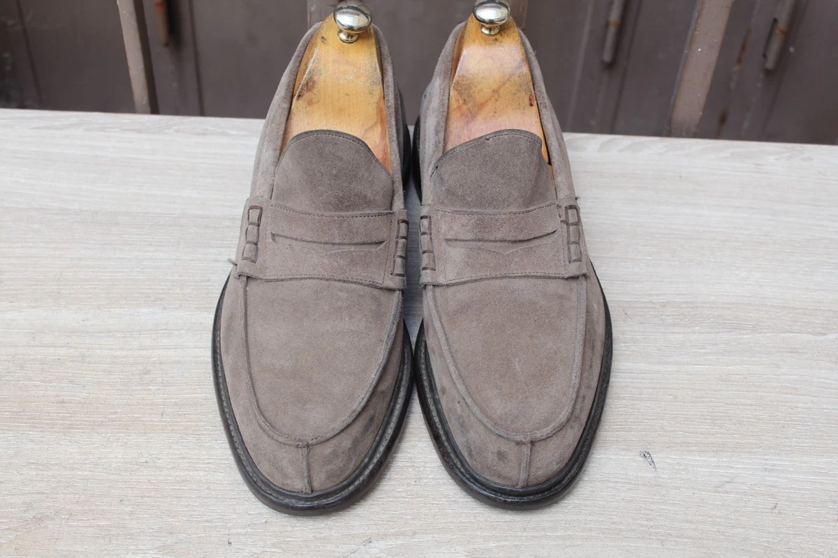 Bottes Trickers En Daim - Taille UK 7 (EU 41, US 8) - Couleur Kaki - Très Bon état - Fait Main à Londres