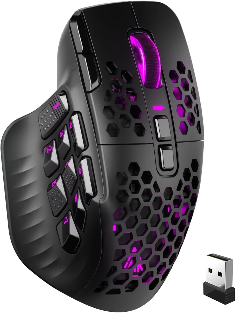 ムメイ ページ SM809 Pro Wireless MMO Gaming Mouse with 9 Side Buttons,24000 DPI
