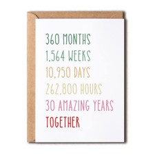 EruditeGifts Anniversary Card - Funny 30 Years Wedding - For Him Her - Gift P...