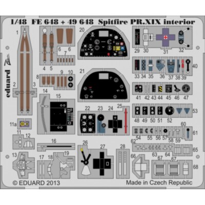 MW22 EDUARD FE648 SPITFIRE PR.XIX INTERIOR S.A. 1/48 ZOOM SET for