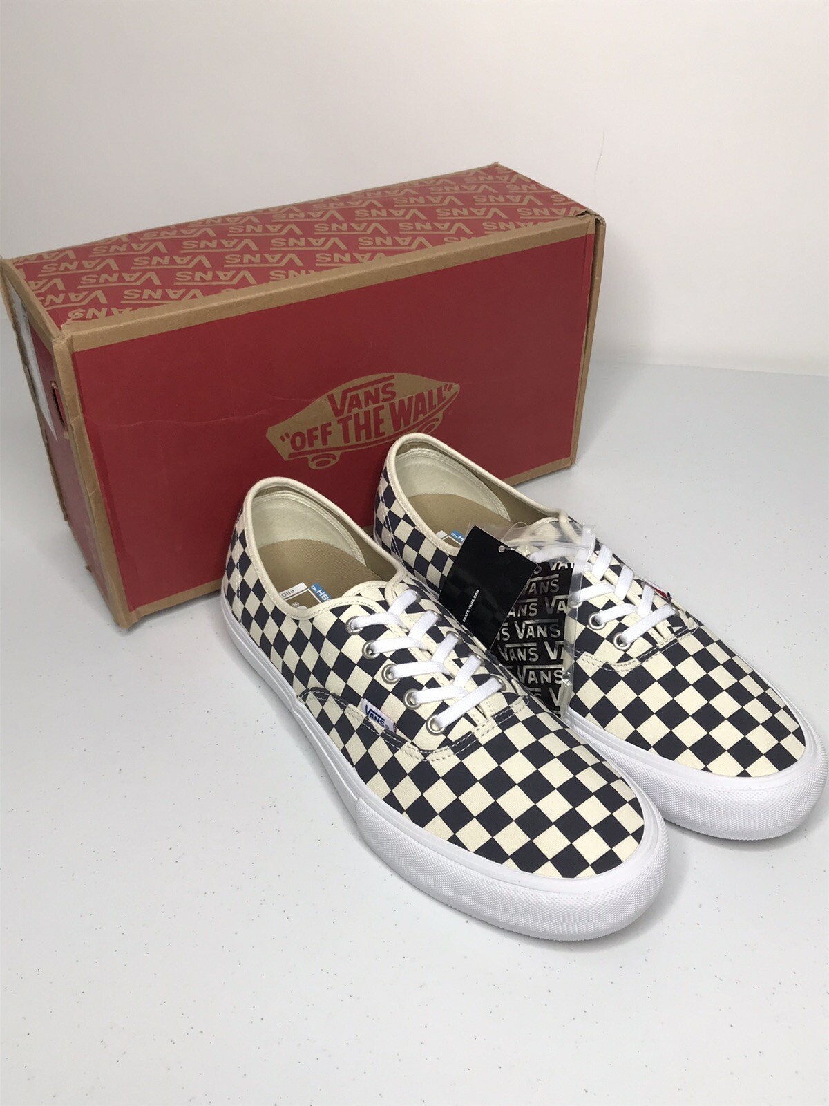 vans authentic pro checkerboard navy