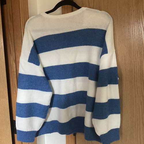 New w/tags $69 Nordstrom Sweater Vince Camuto women XL v-neck stripe pullover - Picture 5 of 5