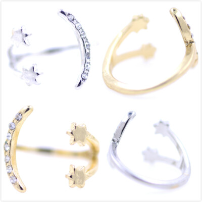 Schöner Mond, Stern, Smiley Gesicht, Herz Ring, mehrere Auswahl