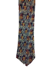 XMI Blue Grey White Maroon Unique Pattern Men's Neck Tie