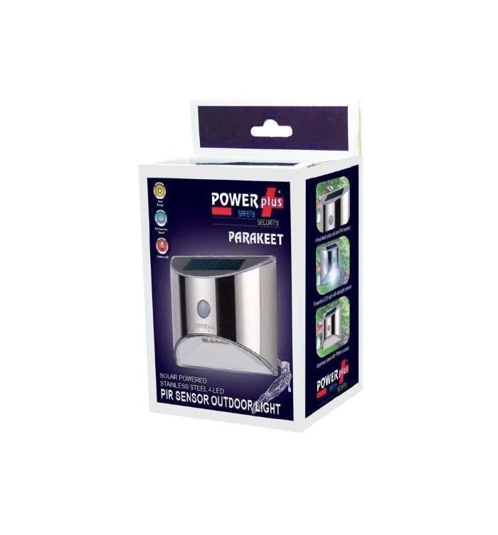 POWERplus Parakeet Solar Powered Steel PIR Sensor Outdoor Security Light - Image 4 of 4