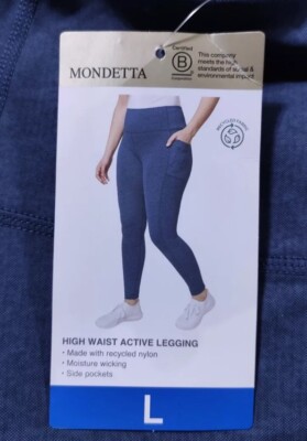 Mondetta Leggings Adult Large Navy Blue High Waist Active Womens